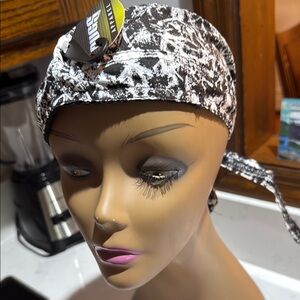 Black and White Patterned Headscarf unisex skulls